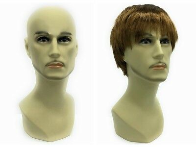 Male Mannequin Head Bust Wig Hat Jewelry Display #md-jackf1